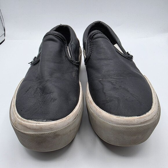 Vans Old Skool Stacked Womens Size 5 Shiny Black Silver White Platform Sneaker - Picture 2 of 13